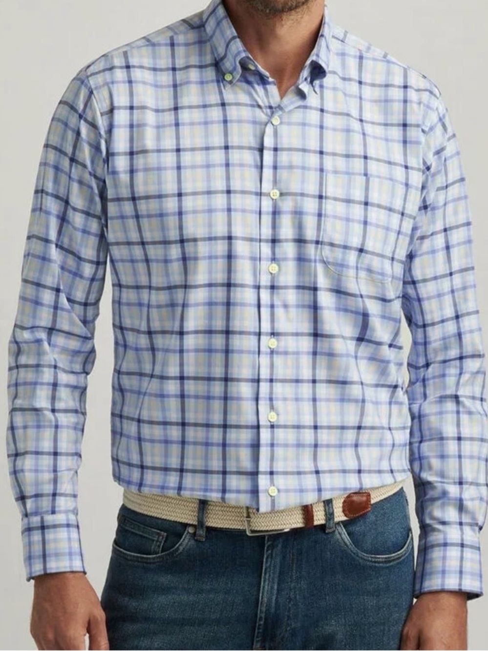 NWT PETER MILLAR CHAMBLY CROWN LITE COTTON-STRETCH SPORT SHIRT MS25W08LTB